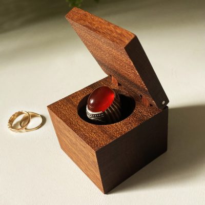 محصولات چوبی Aneko 2 جعبه انگشتر چوبی جواهرات نفیس