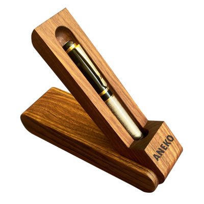 جا خودنویسی چوبی هدیه سازمانی و تبلیغاتی حک لوگو