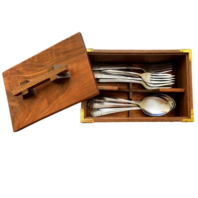 محصولات چوبی Aneko 4 جا قاشق و چنگالی چوبی با کیفیت